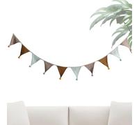 Bandiera Pennant - Ghirlanda Decorativa in Cotone da 2.7 Metri - Striscione Colorato per Camera dei Bambini Feste di Compleanno Pasqua Nascita Aula Campeggio Celebrazioni | Decorazione Nursery Festa P