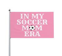 Bandiera per amanti del calcio, 3x5 piedi, con occhielli in ottone, per la casa, per esterni, in poliestere, per la mia mamma del calcio