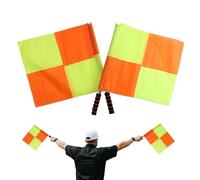 Bandiera per arbitro sportivo, set di 2 bandiere per arbitro guardalinee | arancione e giallo, leggeri per campi da campo per giochi al chiuso all'aperto, partite di calcio