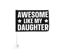 Bandiera per auto Awesome Like My Daughter 12x18 In Bandiere per auto Decorazione per finestrini auto, Bandiere per finestrini auto impermeabili Bandiera per finestrini auto a doppia faccia con clip p