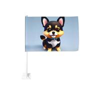 Bandiera per auto con cucciolo d'amore, 30,5 x 45,7 cm, double face, stampa resistente allo sbiadimento, bandiera decorativa per auto di alta qualità per eventi sportivi e sfilate