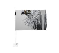 Bandiera per auto con disegno di un'aquila, 30,5 x 45,7 cm, double face, con stampa resistente allo sbiadimento, bandiera decorativa per auto di alta qualità, per eventi sportivi e sfilate
