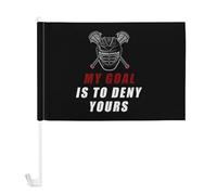 Bandiera per auto con scritta in inglese "My goal is to deny your lacrosse", 30 x 45 cm, per donne e uomini
