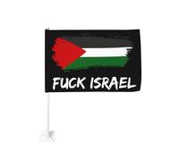 Bandiera per auto "Fanculo Israele, libera la Palestina, salva Gaza", 12"X18" pollici, bandiera bifacciale per auto e veicoli, per barche e motociclette.