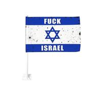 Bandiera per auto Fuck Israel 12x18, libera la Palestina, salva Gaza, striscioni bifacciali per decorazioni auto