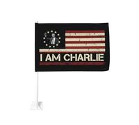 Bandiera per auto "I Am Charlie Kirk" Riposa in pace, 12x18, stampa fronte-retro, per auto, sport all'aria aperta