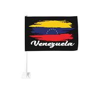 Bandiera per auto in stile retrò anni '70 del Venezuela, 12x18, decorazione per finestrini auto, impermeabile, con clip per finestrini bifacciale, anti-scolorimento, senza asta portabandiera