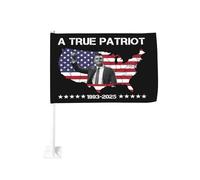 Bandiera per auto Justice for Charlie Kirk We Stand with Charlie Flags 12x18 Bandiere con stampa fronte-retro per auto e sport all'aria aperta