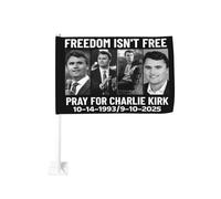 Bandiera per auto La libertà non è gratuita Prega per Charlie Kirk Bandiere per veicoli 12"X18" pollici Stendardo da giardino bifacciale