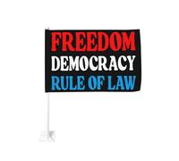 Bandiera per auto Libertà Democrazia Stato di diritto Bandiere Libertà Democrazia Stato di diritto 12x18 polli