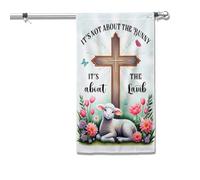Bandiera Per Barca American Easter It?S Not About The Bunny It?S About The Lamb 2 Occhielli In Metallo Bandiere Robusta Flagge Per Indoor Festivals Home 90X150Cm