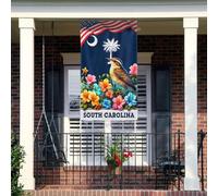 Bandiera Per Barca American Spring In South Carolina Native Bird And Blooming Flowers Resistente Alle Intemperie Grande Bandiere Leggero Flag Personalizzate Per Cultural Display 90X150Cm