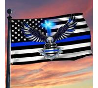 Bandiera Per Barca American The Thin Blue Line. Police. Law Enforcement Resistente Alle Intemperie Bandiere Personalizzato Stampata Flagge Per Party Cultural Display Room 90X150Cm