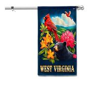 Bandiera Per Barca American West Virginia Black Bear And Cardinal And Rhododendron Flower 2 Occhielli In Metallo Bandiere Stampata Flag Personalizzate Per Outdoor 90X150Cm