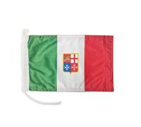 Bandiera per barca Italia Mercantile 20x30 cm Peso tessuto - Stampato resistente con maglia e passante bandiera nautica di 20x30 cm (Italia Mercantile)