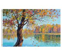 Bandiera Per Barca Tree With Falling Leaves Lake Beautiful Fall Landscape