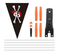 Bandiera per bicicletta, piccola asta per bandiera, kit asta per bandiera, bandiera di sicurezza con asta per biciclette, rimorchi, biciclette per bambini e gite all'aperto, accessorio per ciclismo