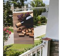 Bandiera per bottiglie di vino, tappi d'uva, 0,6 x 0,9 m, per interni ed esterni, primavera, estate, autunno, inverno, da giardino, con occhiello, verticale, su entrambi i lati, per decorazioni da