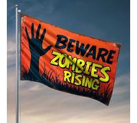 Bandiera per camera da letto Attenzione: Zombies Rising Flag Cool Flags For Man Cave Outdoor Flags Decorative (60X90CM)