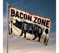Bandiera per camera da letto, esplorando le delizie culinarie della pancetta, bandiera da uomo, decorazione country (120 x 180 cm)