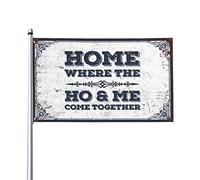 Bandiera per camera da letto per ragazze, con scritta in lingua inglese "Home Where The Ho & Me Come Together", per dormitori, divertente decorazione per camera da letto (60 x 90 cm)