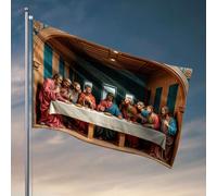 Bandiera per camera ragazze l'ultima cena con barba moderna. Bandiera estiva bandiera decorativa per casa (120 x 180 cm)