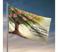 Bandiera per camera ragazzi famiglia rami come radici antiche nelle nostre differenze, insieme bandiera fresca dormitorio camera bandiere birra decorazione (30 x 45 cm)