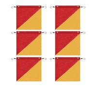Bandiera per Camion | 6 Pezzi Bandiere Per Rimorchio Con Cordino Elastico | Insegna Impermeabile, 45 x 45 cm Cartello ad Alta Visibilità per Veicoli da Rimorchio e Trasporto Pesante