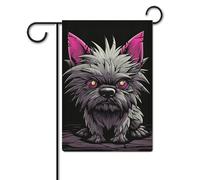 Bandiera per cani grigia Pooh 30,5 x 45,7 cm, in poliestere, a doppia faccia, bandiere da giardino, benvenuto, bandiere, decorazione per esterni, per cortile, portico, prato