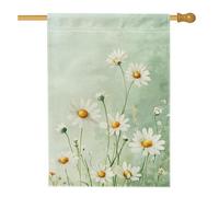 Bandiera per casa con crisantemo, fiore naturale primaverile verde primaverile su entrambi i lati, grande bandiera da giardino per esterni, prato, cortile, patio, ingresso 71 x 101 cm