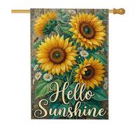 Bandiera per casa con girasole, da giardino, rustica, crisantemo, ape, estate, gialla, double face, decorativa, per esterni, cortile, prato, patio, porta d'ingresso, 71 x 101 cm