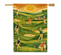 Bandiera per casa da golf, bandiera estiva per sport estivi in iuta verde su entrambi i lati, decorativa, per esterni, patio, cortile, prato, ingresso, balcone, 71 x 101 cm