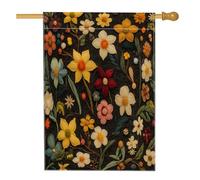 Bandiera per casa dei fiori con narciso primaverile, 71 x 101 cm, double face, decorativa per esterni, a tema floreale, bandiera per la casa, divertente bandiera vintage per esterni, piccola bandiera