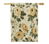 Bandiera per casa dei fiori con ranuncolo primaverile, 71 x 101 cm, double face, decorativa per esterni, fiori di campo vintage, bandiera per la casa, estetica esterna piccola bandiera per prato