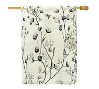 Bandiera per casa dei fiori di gipsofila primaverile, 71 x 101 cm, double face, per decorazione esterna, semplice e carina, motivo floreale per cortile, bandiera per la casa, motivo botanico