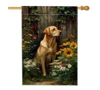Bandiera per casa del cane, rustica naturale girasole crisantemo giallo primaverile gialla su entrambi i lati, bandiere decorative per portico esterno per cortile, prato, patio, porta d'ingresso, 71 x