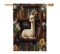 Bandiera per casa in alpaca primaverile, 71 x 101 cm, double-face, decorativa per esterni, libreria con fiori, bandiera per la casa, divertente bandiera scenica per esterni, piccola bandiera per prato