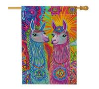 Bandiera per casa lama, bohémien fantasioso girasole estivo pesca su entrambi i lati, decorativa per esterni, prato, cortile, patio, ingresso 71 x 101 cm
