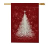 Bandiera per casa sull'albero di Natale, con stelle e stelle rosse su entrambi i lati, grande bandiera da giardino per esterni, patio, prato, ingresso, campeggio, 71 x 101 cm