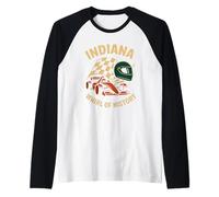 Bandiera per Casco da Auto da Corsa Indiana Whirl of History Maglia con Maniche Raglan