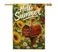 Bandiera per cassetta postale, gioiosa bandiera colorata girasole farfalla gialla estiva su entrambi i lati grande bandiera da giardino per esterni cortile prato patio ingresso 71 x 101 cm