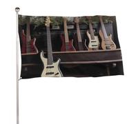 Bandiera per chitarra e basso, strumenti musicali, 119,4 x 177,8 cm, stampa su entrambi i lati, bandiera decorativa da giardino, non sbiadisce, con occhielli in ottone, sfondo fotografico da appendere