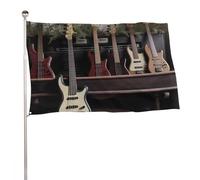 Bandiera per chitarra e basso, strumenti musicali, 61 x 88,9 cm, stampa su entrambi i lati, bandiera decorativa da giardino, non sbiadisce, con occhielli in ottone, sfondo fotografico da appendere