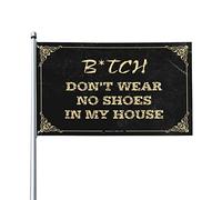Bandiera per dormitorio con scritta in lingua inglese "Don't Wear, No Shoes In My House", accessorio da scrivania per uomo (30 x 45 cm)