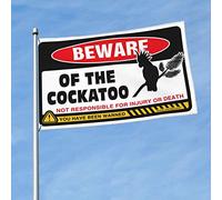 Bandiera per dormitorio divertente attenzione al cacatua bandiera decorazione per la casa divertente decorazione universitaria (120 x 180 cm)