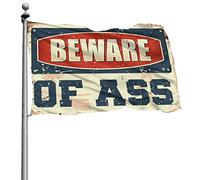 Bandiera per dormitorio divertente attenzione al culo bandiera decorazione per la casa divertente decorazione universitaria (120 x 180 cm)