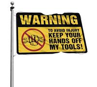 Bandiera per dormitorio divertente avvertimento per evitare lesioni tenere le mani lontane dai miei strumenti! Bandiera uomo Cabe Decor per uomo Caverna (30 x 45 cm)