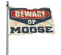 Bandiera per dormitorio divertente Beware Of Alce bandiera uomo Cabe Decor Decor per uomo Caverna (120 x 180 cm)