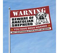 Bandiera per dormitorio divertente Beware Of Anatolian Shepherd Flag Bar Decor per la casa divertente decorazione universitaria (152 x 244 cm)