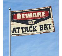Bandiera per dormitorio divertente Beware Of Attack Bat Flag Bar Decor per la casa divertente decorazione universitaria (30 x 45 cm)